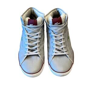 Lacoste Men's Camous Cor Leather Hi-Top Trainers Gray Size 10
